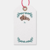 Frohe Weihnachts Red Truck Weihnachtsbaum Lieferun Geschenkanhänger (Rückseite)