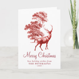 Frohe Weihnachts Red Vintag Deer Card Karte