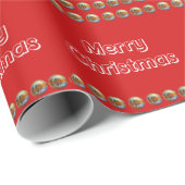 Frohe Weihnachts Red Wrapping Paper Geschenkpapier (Rolleneckpunkt)