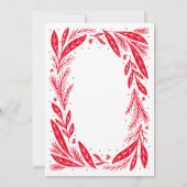 Frohe Weihnachts Red Wreath Einladung (Rückseite)