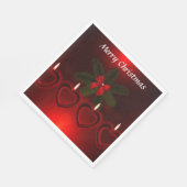 Frohe Weihnachts Red Wreath Ribbon Serviette (Ecke)