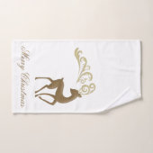 Frohe Weihnachts Reindeer Badhandtuch Set (Handtuch)