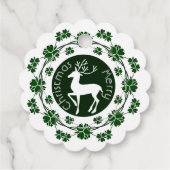 Frohe Weihnachts-Reindeer Blumengrün Kranz Niedlic Geschenkanhänger (Rückseite)