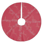 Frohe Weihnachts Reindeer Brushed Polyester Tree S Polyester Weihnachtsbaumdecke (Vorderseite)