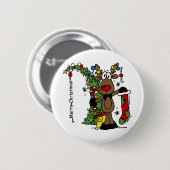 Frohe Weihnachts Reindeer Button (Vorne & Hinten)