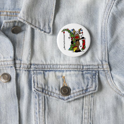 Frohe Weihnachts Reindeer Button (Beispiel)