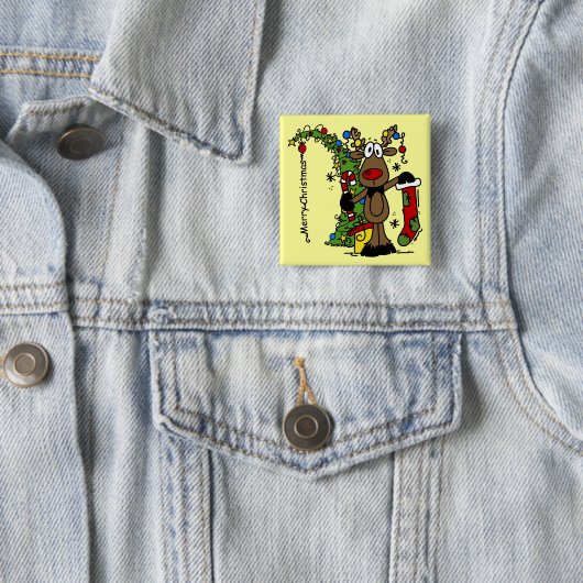 Frohe Weihnachts Reindeer Button (Beispiel)