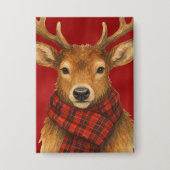 Frohe Weihnachts Reindeer Button (Vorderseite)