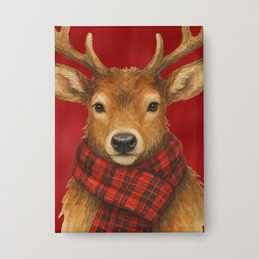 Frohe Weihnachts Reindeer Button (Vorderseite)