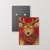 Frohe Weihnachts Reindeer Button (Vorderseite/Rückseite)