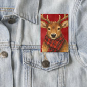 Frohe Weihnachts Reindeer Button (Insitu)
