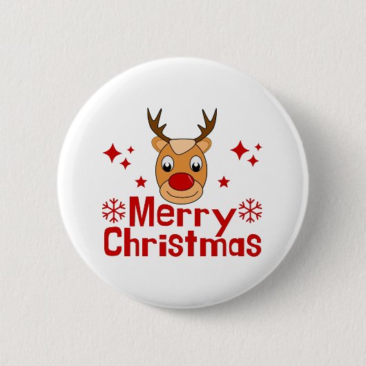 Frohe Weihnachts Reindeer Button (Vorderseite)