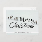 Frohe Weihnachts Reindeer Feiertagspostkarte (Vorne/Hinten)