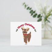 Frohe Weihnachts Reindeer Feiertagspostkarte (Stehend Vorderseite)