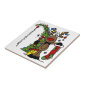 Frohe Weihnachts Reindeer Fliese (Seite)