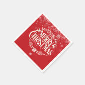 Frohe Weihnachts-Reindeer Holly Winter-Schneeflock Serviette (Ecke)