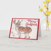 Frohe Weihnachts Reindeer Karte (Gelbe Blume)
