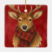 Frohe Weihnachts Reindeer Keramikornament (Rückseite)