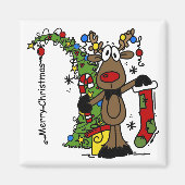 Frohe Weihnachts Reindeer Magnet (Vorne)