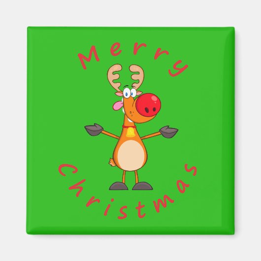Frohe Weihnachts Reindeer Magnet (Vorne)