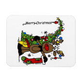 Frohe Weihnachts Reindeer Magnet (Horizontal)