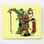 Frohe Weihnachts Reindeer Mousepad (Vorne)