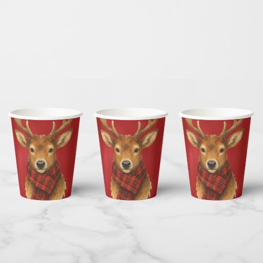 Frohe Weihnachts Reindeer Pappbecher (Multi)