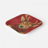 Frohe Weihnachts Reindeer Pappteller (Gewinkelt)