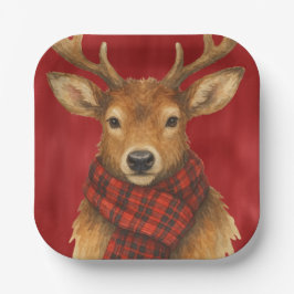 Frohe Weihnachts Reindeer Pappteller