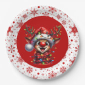 Frohe Weihnachts Reindeer Pappteller (Vorderseite)