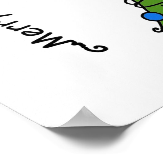 Frohe Weihnachts Reindeer Poster (Ecke)