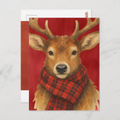 Frohe Weihnachts Reindeer Postkarte (Vorne/Hinten)