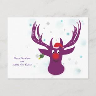 Frohe Weihnachts-Reindeer-Postkarte Feiertagspostkarte