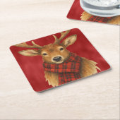 Frohe Weihnachts Reindeer Rechteckiger Pappuntersetzer (angewinkelt)