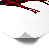 Frohe Weihnachts-Reindeer Roter Karierter Schneefl Poster (Ecke)