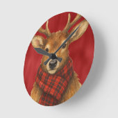 Frohe Weihnachts Reindeer Runde Wanduhr (Winkel)