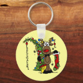 Frohe Weihnachts Reindeer Schlüsselanhänger (Vorderseite)