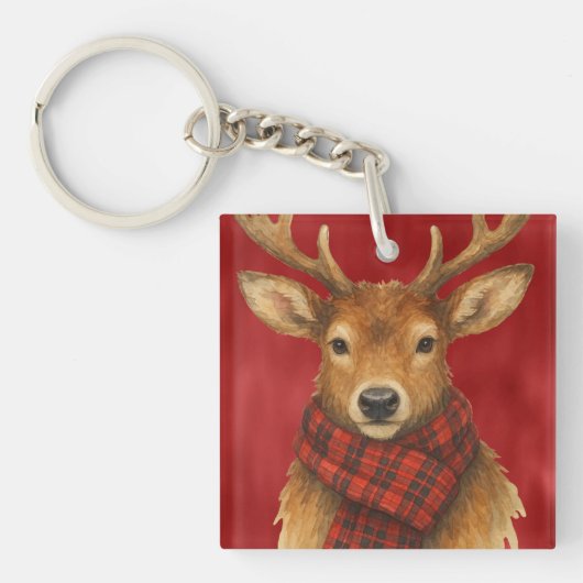 Frohe Weihnachts Reindeer Schlüsselanhänger (Vorderseite)
