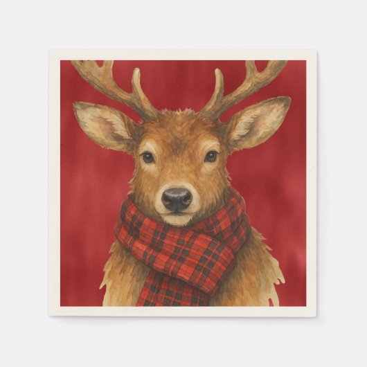 Frohe Weihnachts Reindeer Serviette (Vorderseite)