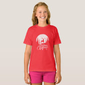 Frohe Weihnachts-Reindeer - Silhouette für den wei T-Shirt (Vorne ganz)