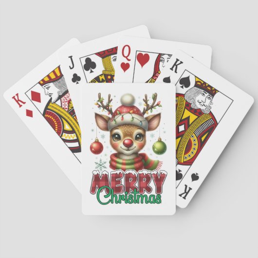 Frohe Weihnachts Reindeer Spielkarten (Rückseite)