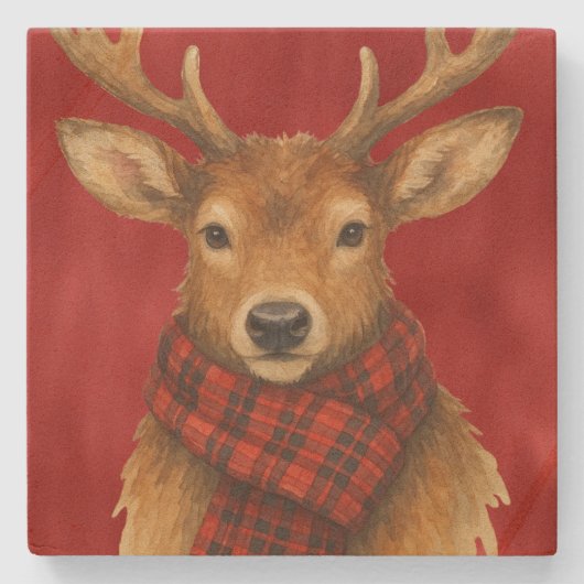 Frohe Weihnachts Reindeer Steinuntersetzer (Vorderseite)