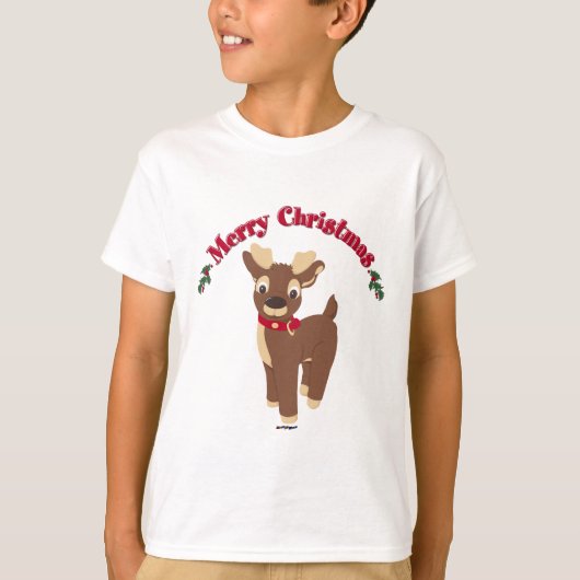 Frohe Weihnachts Reindeer T-Shirt (Vorderseite)