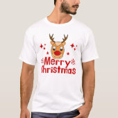 Frohe Weihnachts-Reindeer-T - Shirt (Vorderseite)