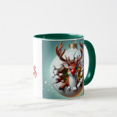 Frohe Weihnachts Reindeer Tasse (VorderseiteRechts)