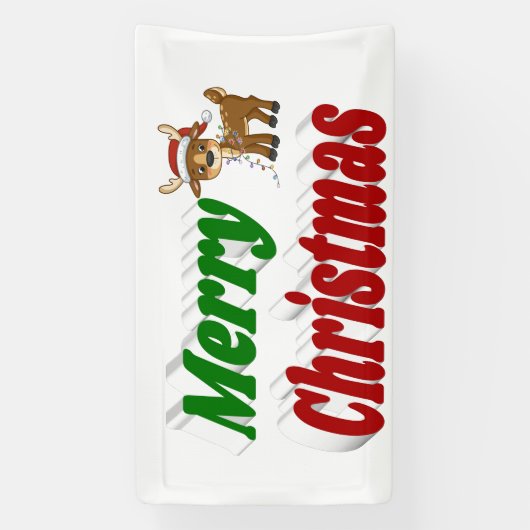 Frohe Weihnachts-Reindeer-Typografie Banner (Vertikal)