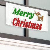 Frohe Weihnachts-Reindeer-Typografie Banner (Äußeres Gebäude)