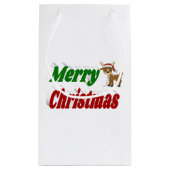 Frohe Weihnachts-Reindeer-Typografie Kleine Geschenktüte (Rückseite)