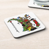 Frohe Weihnachts Reindeer Untersetzer (Linke Seite)