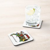 Frohe Weihnachts Reindeer Untersetzer (Rechte Seite)